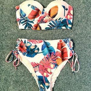 SHEIN Push Up High Waist Bikini Set, Removable Straps, Size Medium, New NWOT